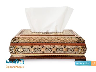 جا دستمال کاغذی خاتم کاری اصفهان
