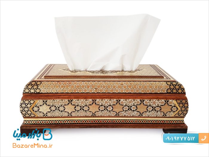 جا دستمال کاغذی خاتم کاری اصفهان