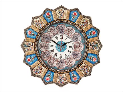 ساعت دیواری خاتم با صفحه میناکاری شده