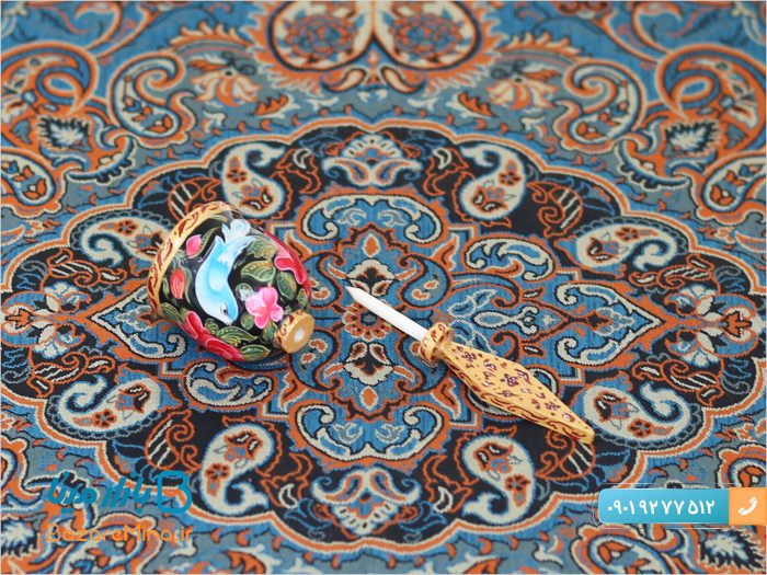 سرمه دان استخوان شتر طرح گل و مرغ