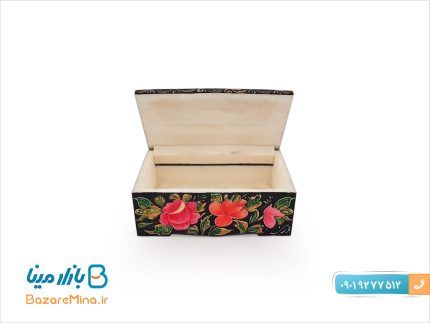 صندوقچه استخوانی نقاشی مینیاتور گل و مرغ