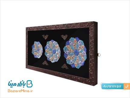 قاب بزرگ سه بشقابی مینا کاری