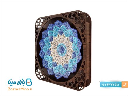 قاب چوبی بشقاب میناکاری قطر 30 سانتی