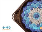 قاب چوبی بشقاب میناکاری قطر 30 سانتی