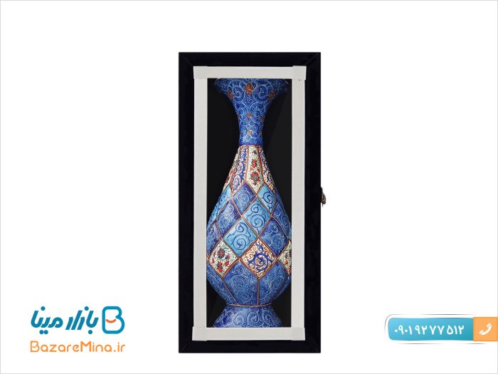 باکس هدیه مخمل 20 سانتی گلدان میناکاری