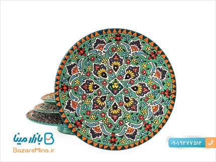بشقاب میناکاری روی سفال قطر 16 سانتی متر