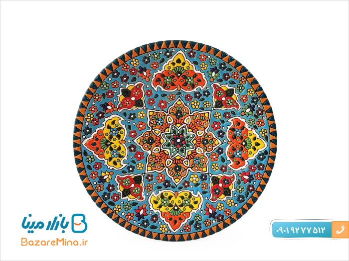 بشقاب سفالی میناکاری قطر 20 سانتی