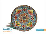 بشقاب سفالی میناکاری قطر 20 سانتی
