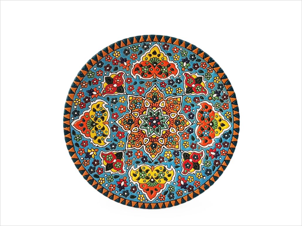 بشقاب 20 سانتی سفالی میناکاری