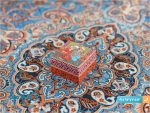 جعبه جواهرات استخوان شتر طرح قجری