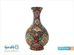 گلدان میناکاری روی سفال ارتفاع 22 سانتی