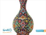 گلدان میناکاری روی سفال ارتفاع 22 سانتی