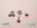 نیم ست نقره سیاه قلم مدل بته جقه