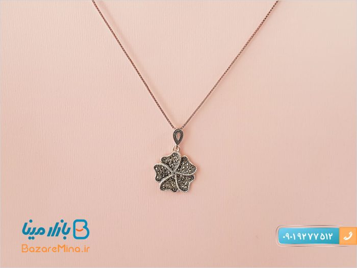 نیم ست نقره سیاه قلم مدل عشق