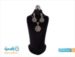 نیم ست نقره سیاه قلم مدل شادی