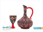 پارچ و جام سفالی میناکاری