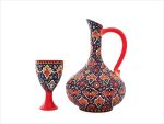 پارچ و جام سفالی میناکاری