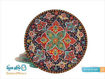 بشقاب سفال میناکاری قطر 25 سانتی متر
