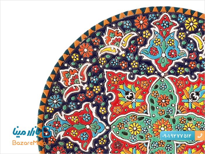 بشقاب سفال میناکاری قطر 25 سانتی متر