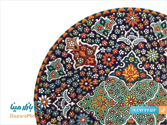 بشقاب سفالی میناکاری اصفهان قطر 30 سانتی