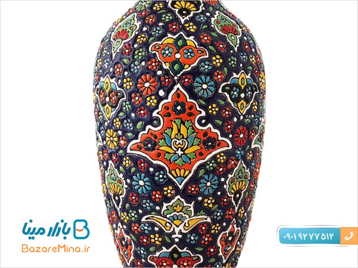 کوزه سفالی میناکاری شده