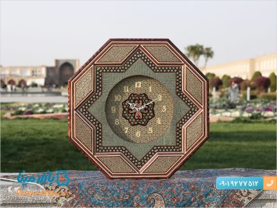 ساعت ۸ گوش تمام خاتم کاری شده طرح ستاره