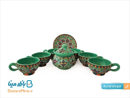 سرویس چای خوری سفالی میناکاری
