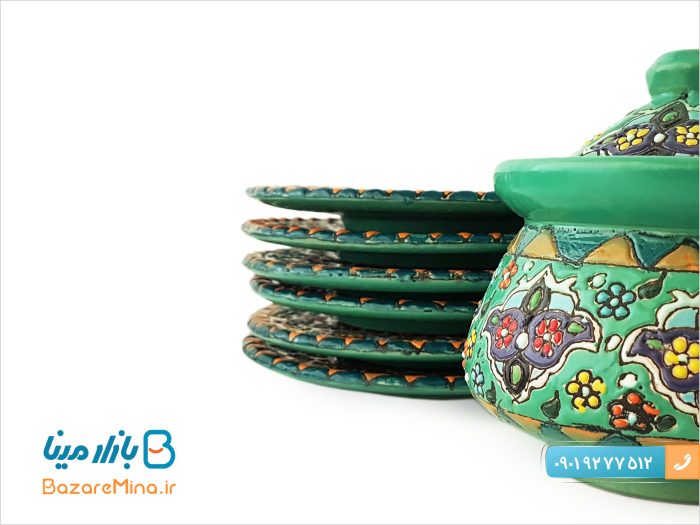 سرویس چای خوری سفالی میناکاری