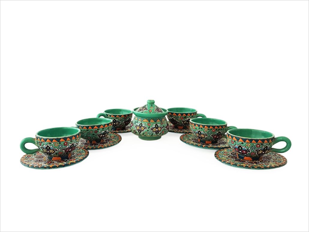 سرویس چای خوری سفالی میناکاری
