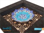 تابلو چوبی مشبک میناکاری شده