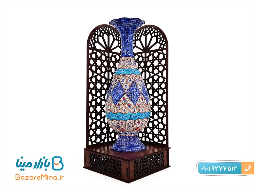 تندیس گلدان مینا کاری