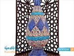 تندیس گلدان مینا کاری