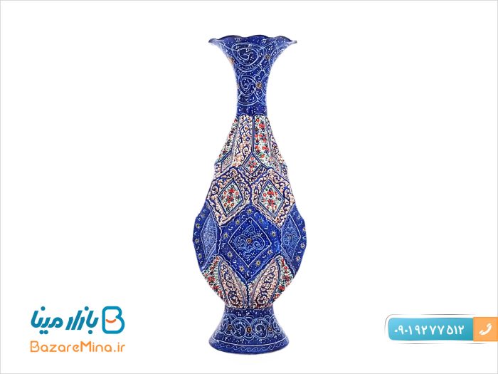 گلدان میناکاری بازار مینا طرح پارمیس ارتفاع 25 سانتی متر
