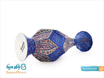 گلدان میناکاری بازار مینا طرح پارمیس ارتفاع 25 سانتی متر