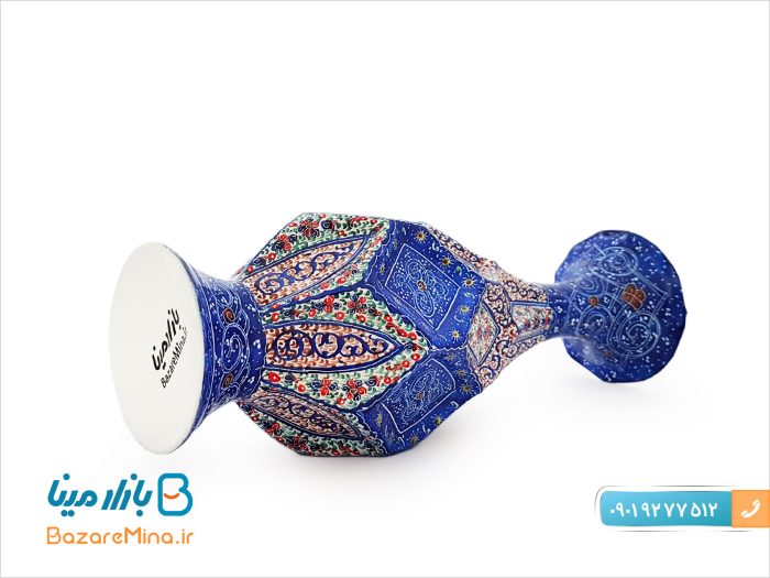 گلدان میناکاری بازار مینا طرح پارمیس ارتفاع 25 سانتی متر
