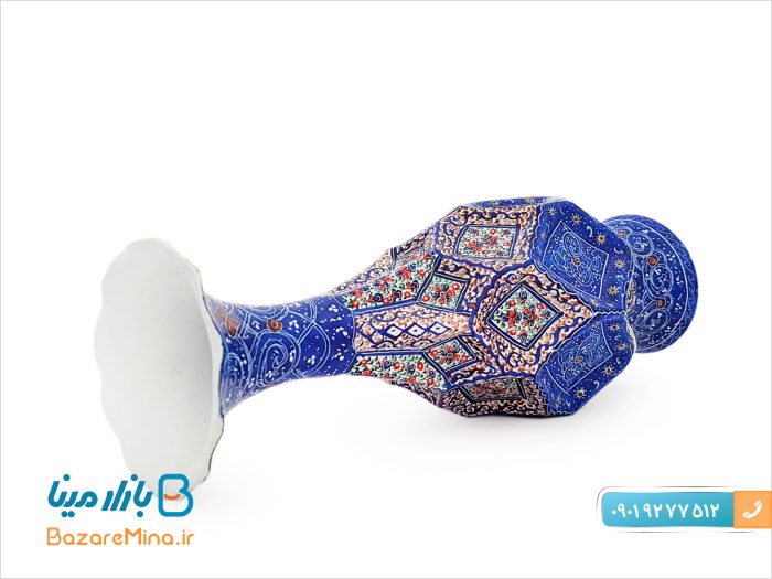 گلدان میناکاری بازار مینا طرح پارمیس ارتفاع 25 سانتی متر