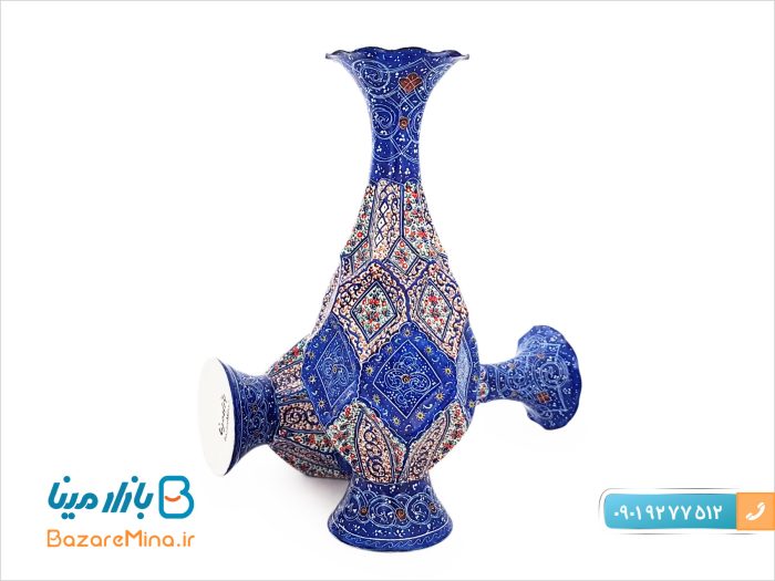 گلدان میناکاری بازار مینا طرح پارمیس ارتفاع 25 سانتی متر
