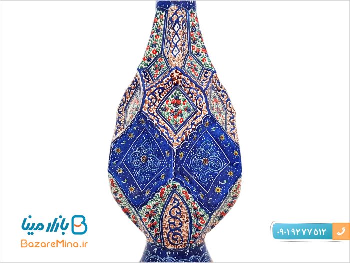 گلدان میناکاری بازار مینا طرح پارمیس ارتفاع 25 سانتی متر