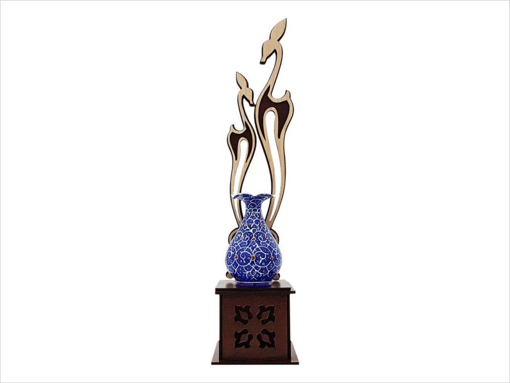 تندیس گلدان میناکاری غزال