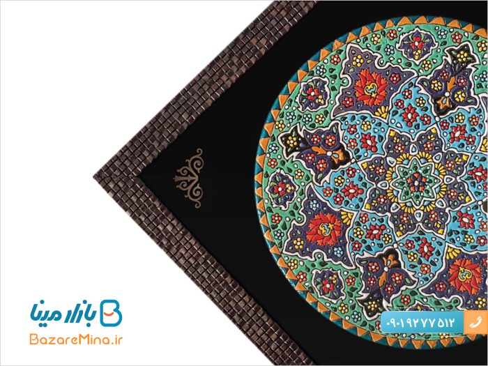 تابلو بشقاب میناکاری روی سفال قطر 25 سانتی