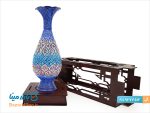 جعبه چوبی گلدان میناکاری ارتفاع 25 سانتی