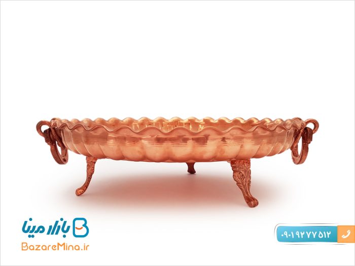 سینی مسی پایه دار