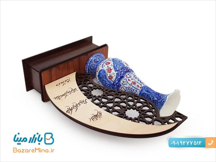 تندیس گلدان میناکاری اصفهان طرح مهر و ماه