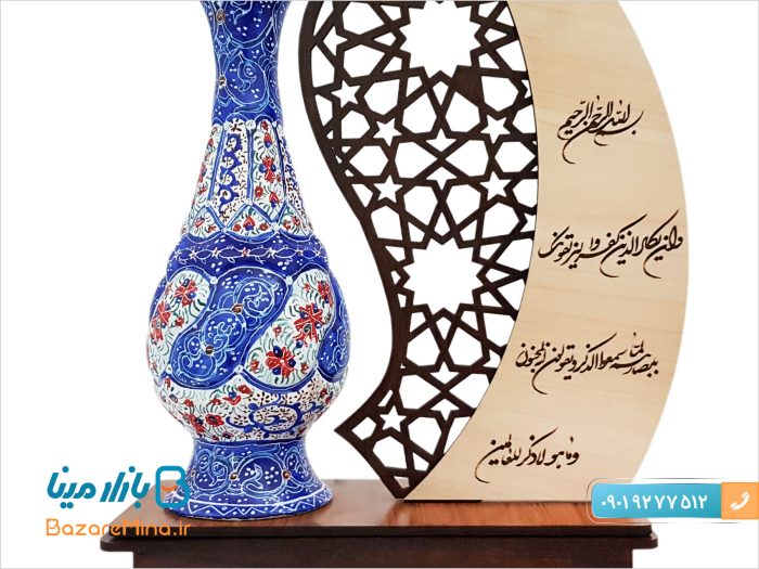 تندیس گلدان میناکاری اصفهان طرح مهر و ماه