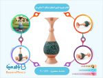 گلدان فیروزه کوبی اصفهان ارتفاع 20 سانتی متر