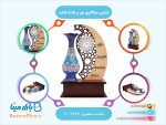 تندیس میناکاری مهر و ماه با ساعت