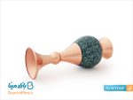 گلدان فیروزه کوبی مسی 16 سانتی متری