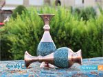 گلدان فیروزه کوبی مسی 16 سانتی متری