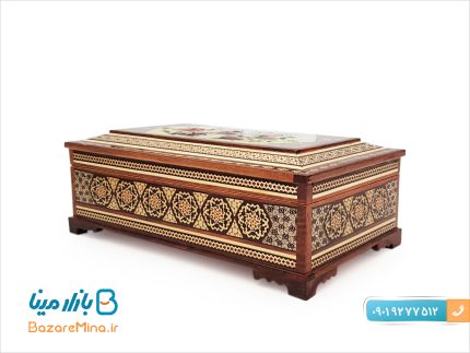 جعبه قاشق و چنگال خاتم کاری
