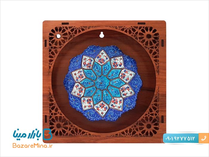 تابلو میناکاری چوبی طرح مشبک سایز کوچک